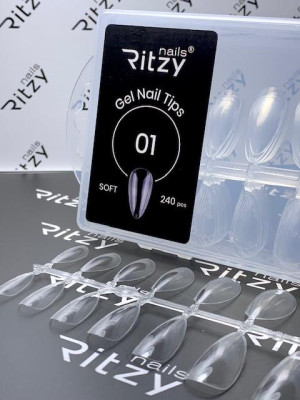 Soft Gel Nail Tips NATURAL ALMOND 01 (240pcs)