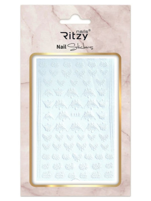 Nail Art Sticker 113 white lace