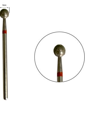 Cuticle drill Bit ball SPHERE Red 5mm  