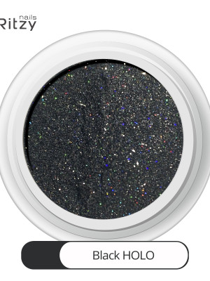 BLACK HOLO superfine glitter 