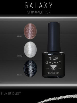 GALAXY Shimmer Top coat Gel SILVER DUST