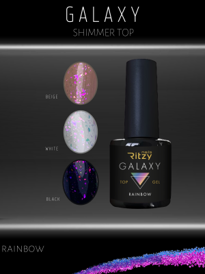 GALAXY Shimmer Top coat  Gel RAINBOW 