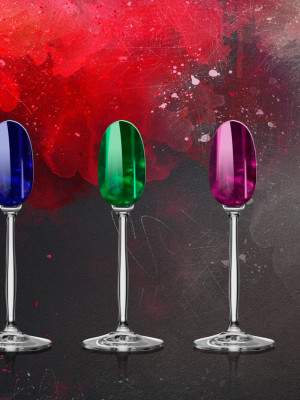 BOHEMIAN Glass SET OF 8