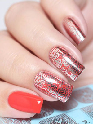 "Exquisite" Slider Nail Art Decoration F034 Silver