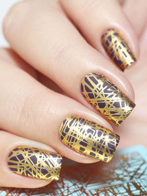 "Exquisite" Slider Nail Art Decoration F067 gold