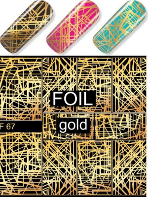"Exquisite" Slider Nail Art Decoration F067 gold