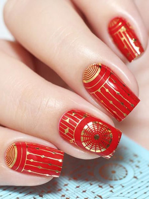 "Exquisite" Slider Nail Art Decoration F073 gold