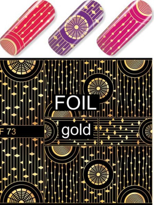 "Exquisite" Slider Nail Art Decoration F073 gold