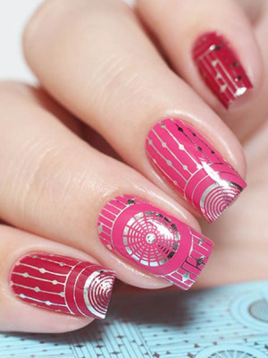 "Exquisite" Slider Nail Art Decoration F073 silver