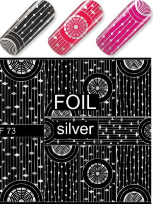 "Exquisite" Slider Nail Art Decoration F073 silver