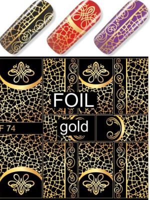 "Exquisite" Slider Nail Art Decoration F074 gold
