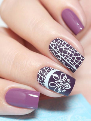 "Exquisite" Slider Nail Art Decoration F074 white