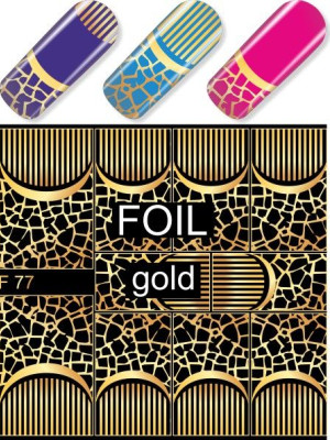 "Exquisite" Slider Nail Art Decoration F077 gold