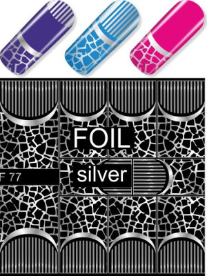 "Exquisite" Slider Nail Art Decoration F077 silver