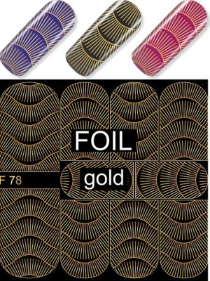 "Exquisite" Slider Nail Art Decoration F078 gold