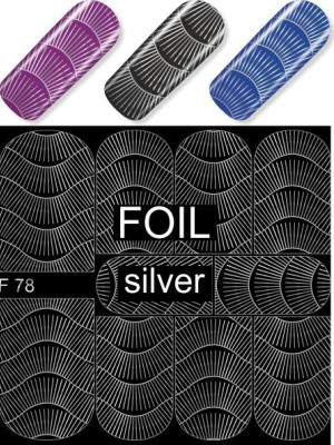 "Exquisite" Slider Nail Art Decoration F078 silver