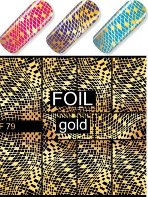 "Exquisite" Slider Nail Art Decoration F079 gold