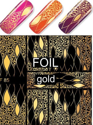 "Exquisite" Slider Nail Art Decoration F085 gold