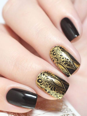 "Exquisite" Slider Nail Art Decoration F085 gold