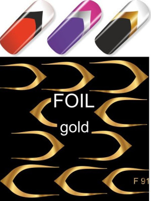 "Exquisite" Slider Nail Art Decoration F091 gold