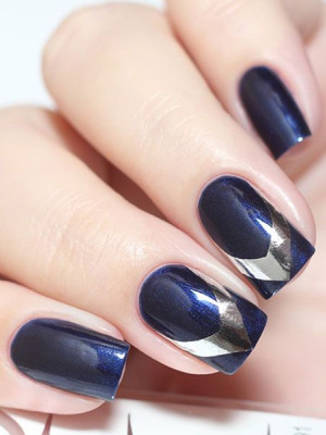 "Exquisite" Slider Nail Art Decoration F091 silver