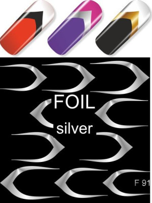 "Exquisite" Slider Nail Art Decoration F091 silver