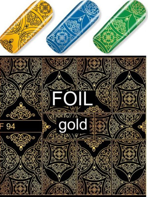 "Exquisite" Slider Nail Art Decoration F094 gold