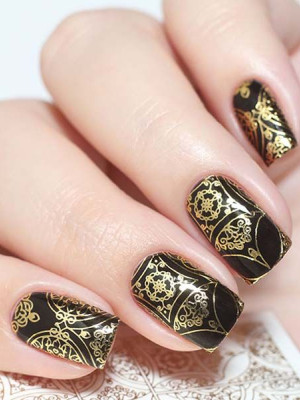 "Exquisite" Slider Nail Art Decoration F094 gold