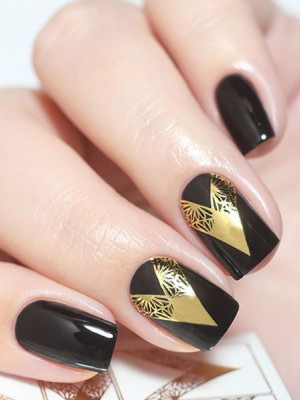 "Exquisite" Slider Nail Art Decoration F121 gold