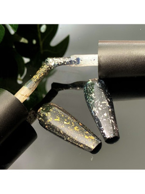 SANDY ARGENTO Top Coat Gel (glossy with silver foil)